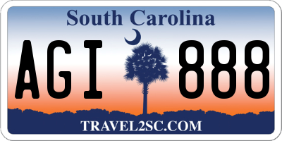 SC license plate AGI888