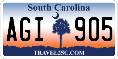 SC license plate AGI905