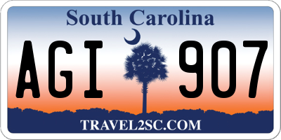 SC license plate AGI907