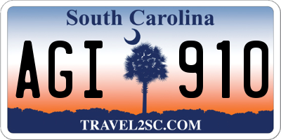 SC license plate AGI910