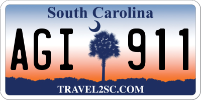 SC license plate AGI911