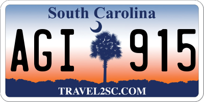 SC license plate AGI915