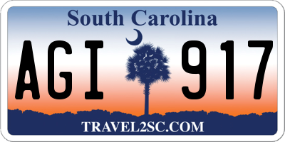 SC license plate AGI917