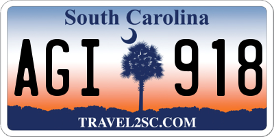 SC license plate AGI918