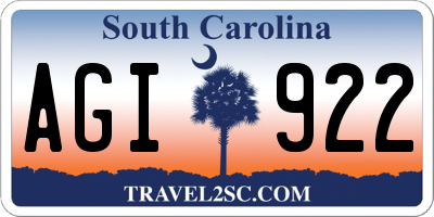 SC license plate AGI922