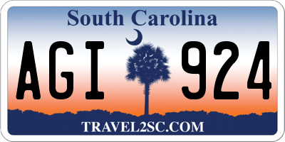 SC license plate AGI924
