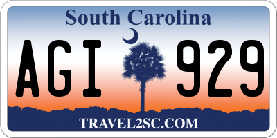 SC license plate AGI929