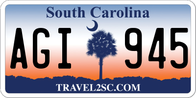 SC license plate AGI945