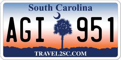 SC license plate AGI951