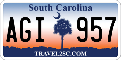 SC license plate AGI957