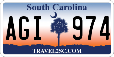 SC license plate AGI974