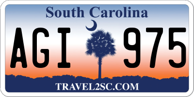 SC license plate AGI975