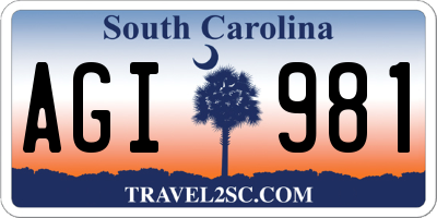 SC license plate AGI981