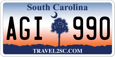 SC license plate AGI990