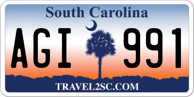 SC license plate AGI991
