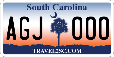 SC license plate AGJ000