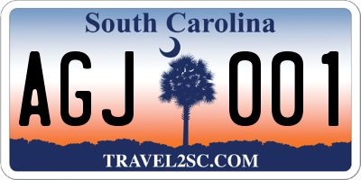SC license plate AGJ001