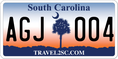 SC license plate AGJ004