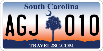 SC license plate AGJ010