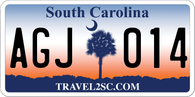 SC license plate AGJ014