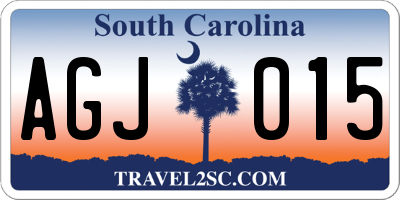 SC license plate AGJ015