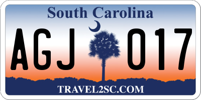 SC license plate AGJ017