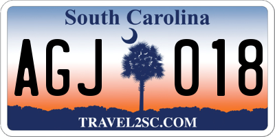 SC license plate AGJ018