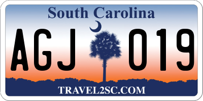 SC license plate AGJ019