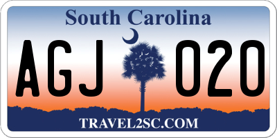 SC license plate AGJ020