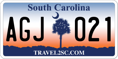 SC license plate AGJ021