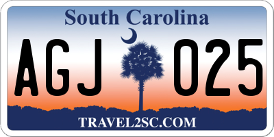 SC license plate AGJ025