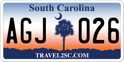 SC license plate AGJ026