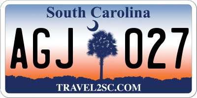 SC license plate AGJ027