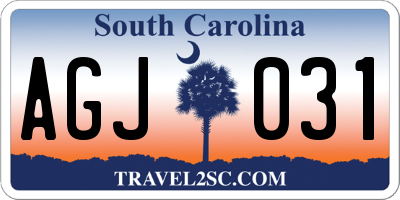 SC license plate AGJ031