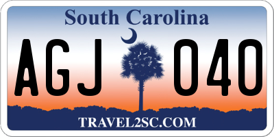 SC license plate AGJ040