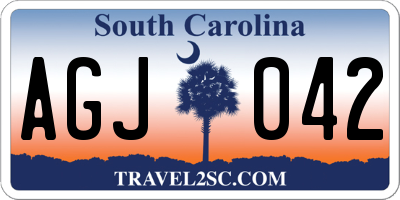 SC license plate AGJ042