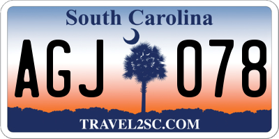 SC license plate AGJ078