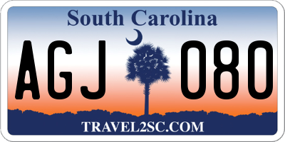 SC license plate AGJ080