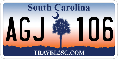 SC license plate AGJ106