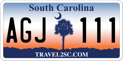 SC license plate AGJ111