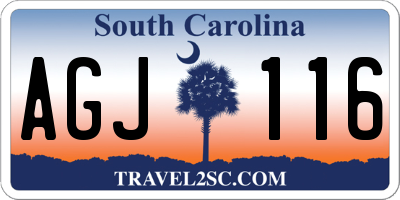 SC license plate AGJ116