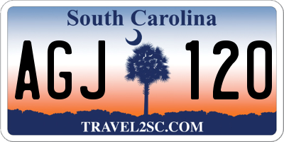 SC license plate AGJ120