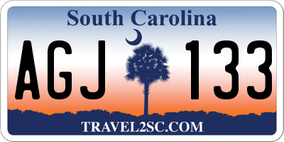 SC license plate AGJ133
