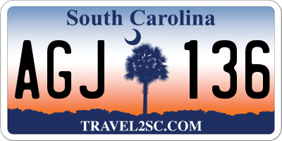SC license plate AGJ136