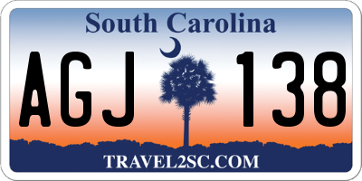 SC license plate AGJ138