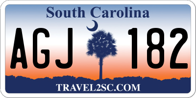 SC license plate AGJ182