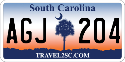 SC license plate AGJ204