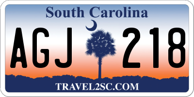 SC license plate AGJ218