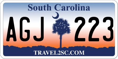 SC license plate AGJ223