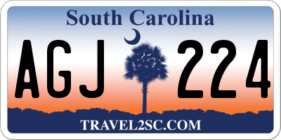 SC license plate AGJ224